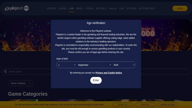 Playtech Live casino screenshot